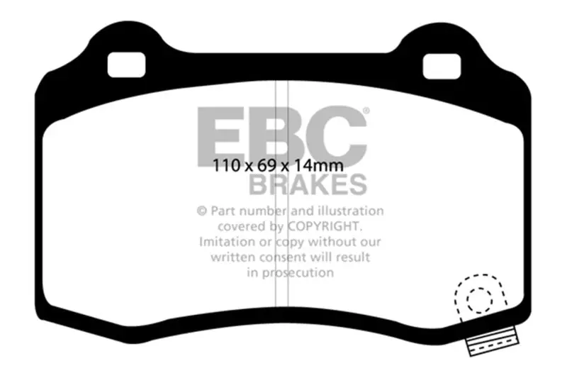 Ebc 2010-2015 Chevrolet Camaro 5Th Gen 15+ 3.6 Twin Turbo Ultimax2 Rear Brake Pads 1