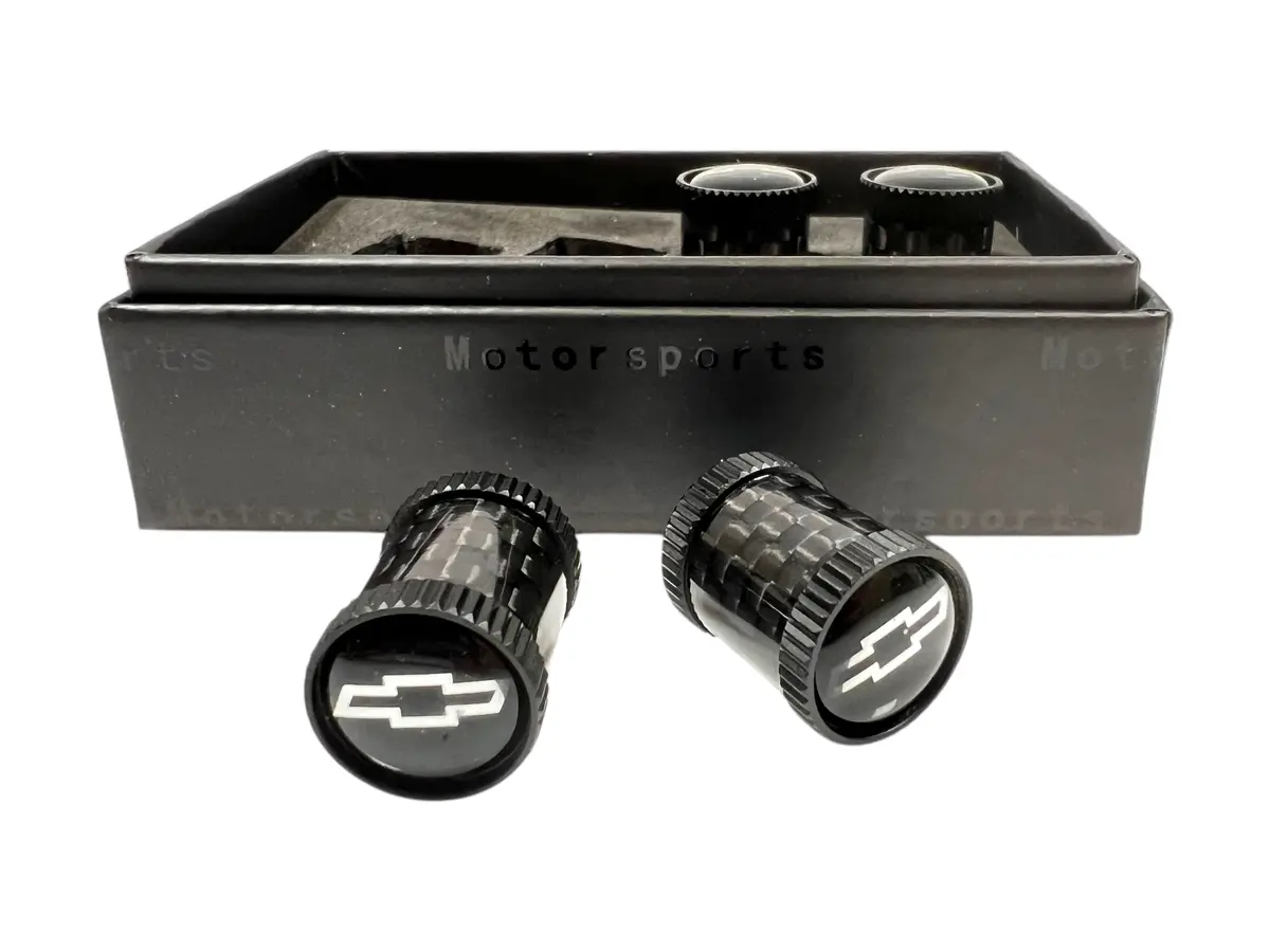 Chevrolet Carbon Fiber Valve Stem Caps 1