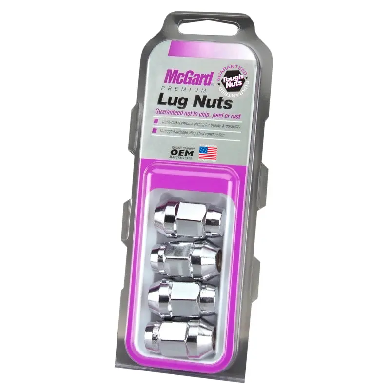 Mcgard 1967-1981 Chevrolet Camaro 1St-2Nd Gen Hex Lug Nut (Cone Seat Bulge Style) 7 3 4 Hex 1.45In. Length (4-Pack) Chrome 1