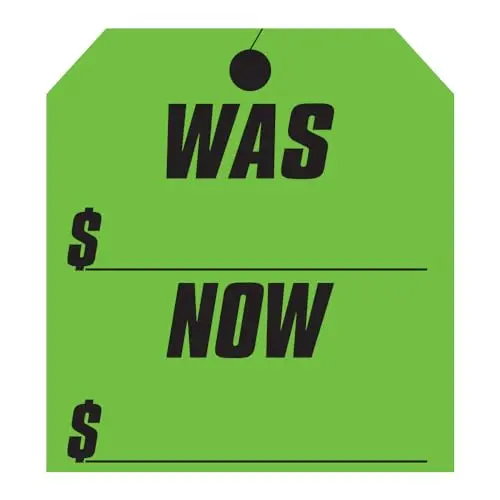 Premium Car Dealership Was-Now Pricing Stickers – 9-1/4" X 8-1/2" – Easy-On Easy-Off Adhesive, No Residue – Vehicle Pricing Decals For Auto Sales & Inventory 1
