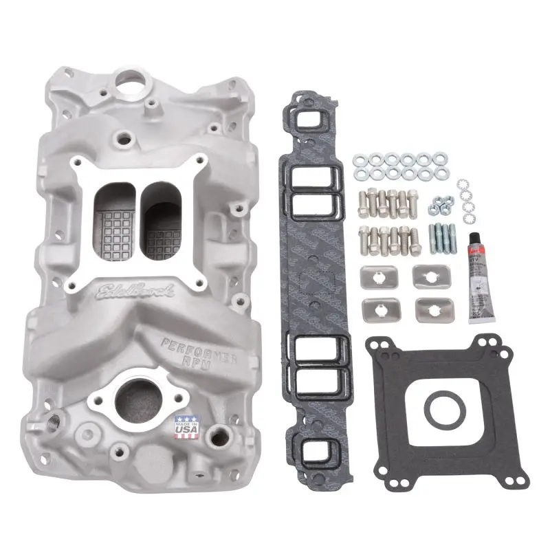 Edelbrock 1980-1986 Chevrolet Camaro 2Nd-3Rd Gen Manifold Installation Kit Performer Rpm Sbc Natural Finish 1