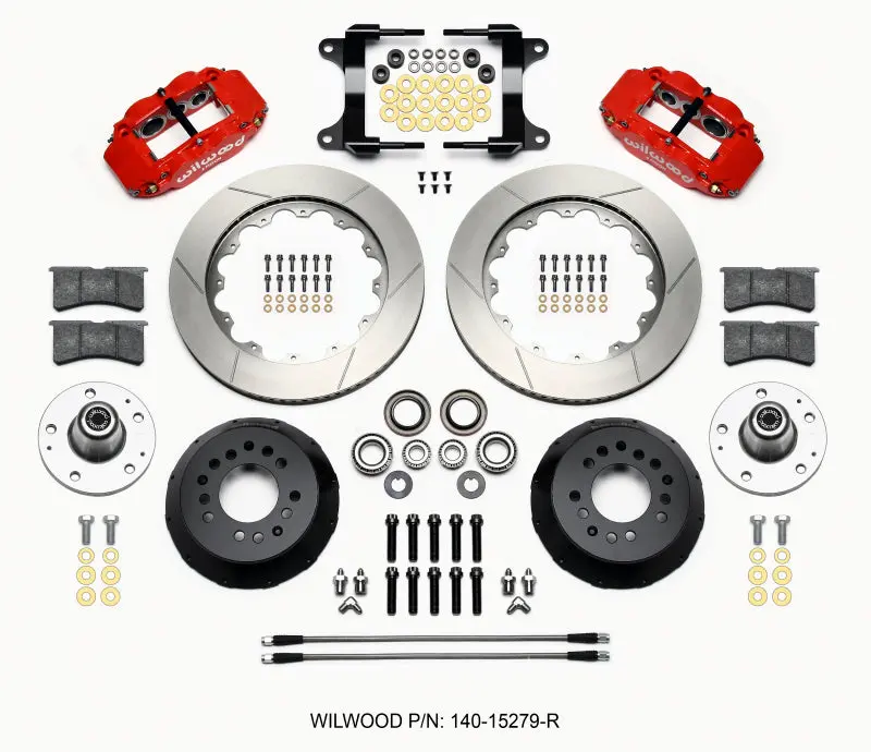 Wilwood 1982-1992 Chevrolet Camaro 3Rd Gen Narrow Superlite 6R Front Hub Kit 14.00In Red 1