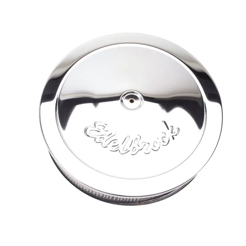 Edelbrock 1980-1987 Chevrolet Camaro 2Nd-3Rd Gen Air Cleaner Pro-Flo Series Round Steel Top Paper Element 14In Dia X 3 75In Dropped Base 1