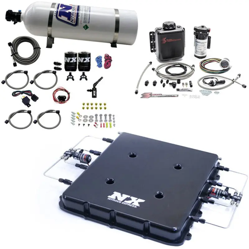 Nitrous Express 2017-2020 Chevrolet Camaro 6Th Gen Nitrous & Water Injection Kit W Billet Lt4 Supercharger Lid W 15Lb Bottle 1
