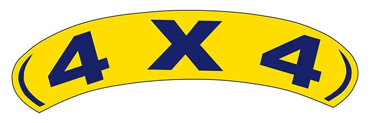 Arched Slogan Window Stickers - Blue And Yellow Car Dealer Windshield Stickers - Durable, Weatherproof Vinyl With Easy On/Off Adhesive - Back Slit For Seamless Installation - 14" × 2-3/4" 9