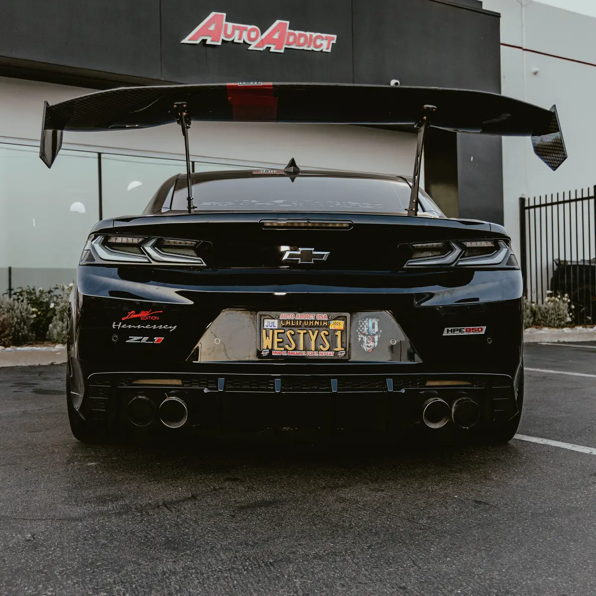 2017-2024 Chevy Camaro Zl1 / Zl1 1Le Evo Diffuser W/ Smokey Reflectors Gloss Black 1