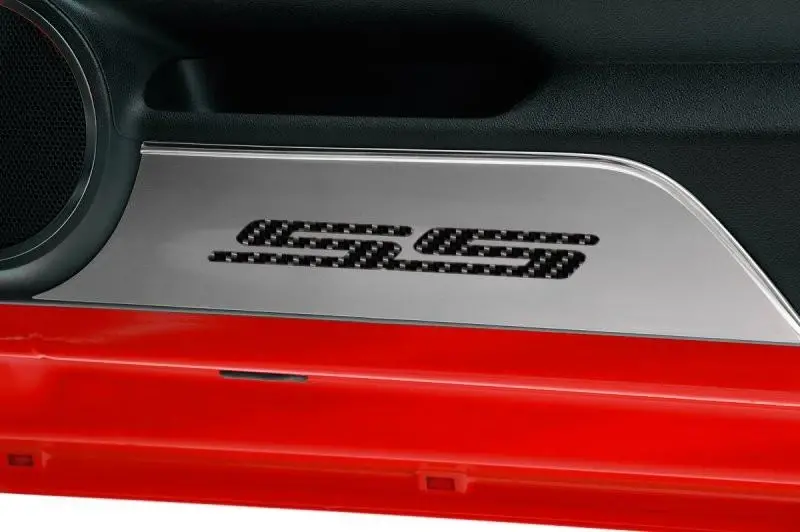 2010-2015 5Th Gen Camaro Door Panel Kick Plates 'Ss' Style | Brushed Stainless Steel 1