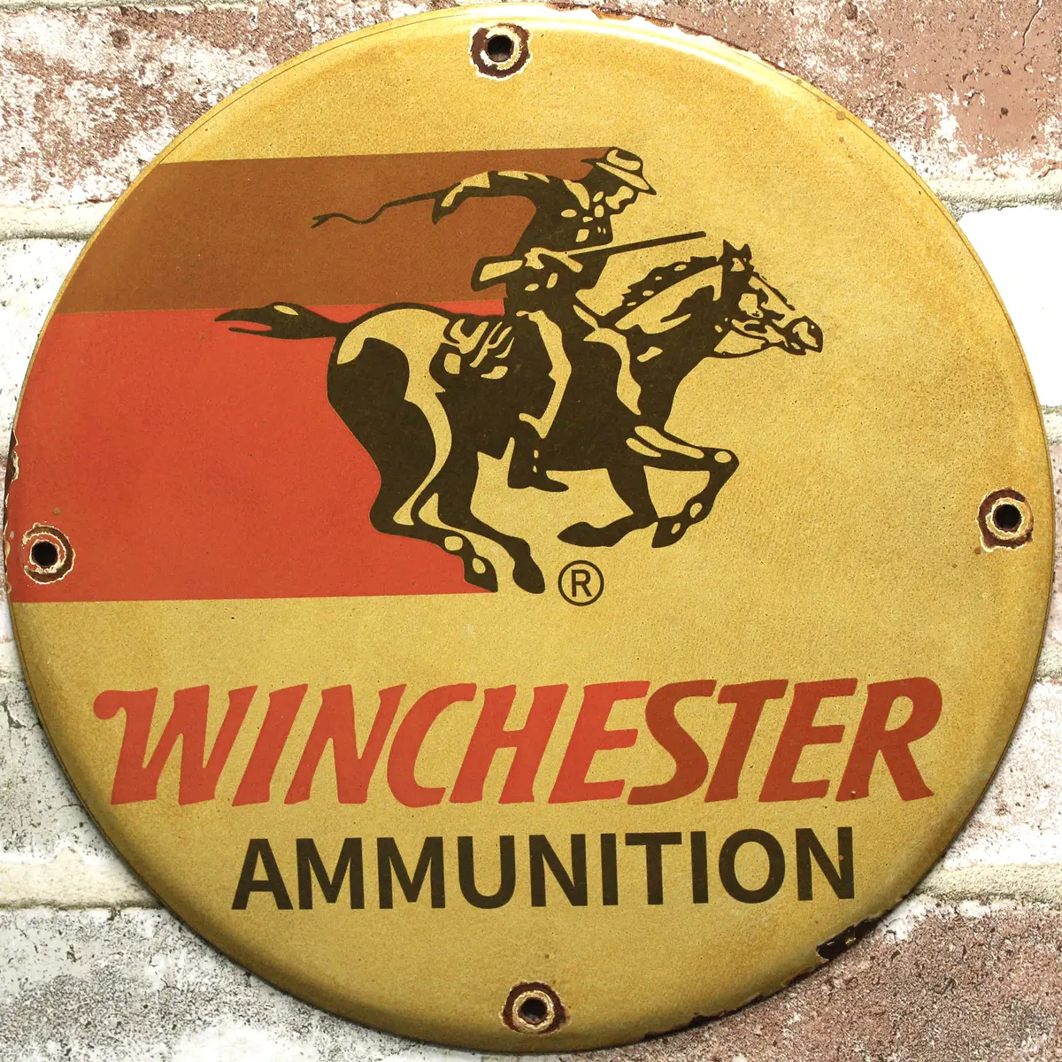 Winchester Ammunition Vintage Porcelain Enamel Sign (12In) 1