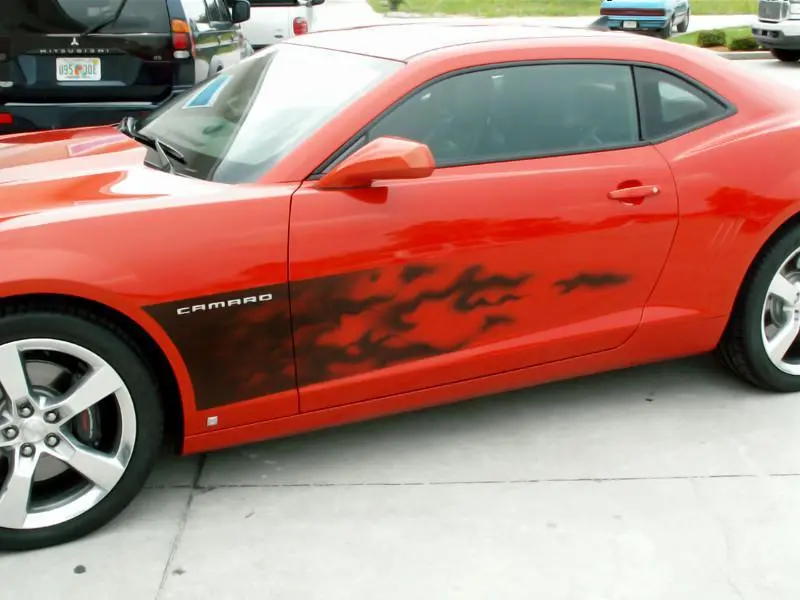 Camaro Side Decal Transparent Flames |  2010-2013 1