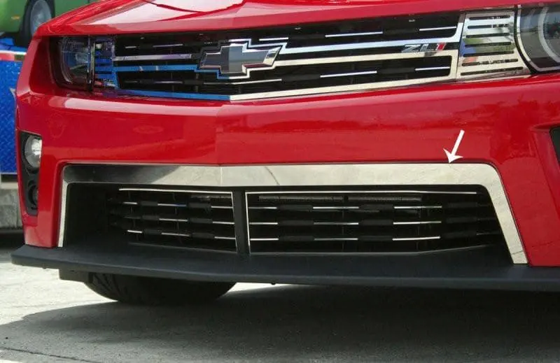 2012-2013 5Th Gen Camaro Zl1 Front Upper Valence Trim - Polished Stainless Steel 1
