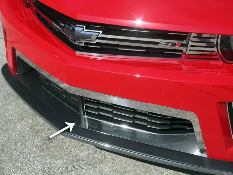 2012-2013 5Th Gen Camaro Zl1 Splitter Lower Front Trim - Brushed Stainless Steel 1
