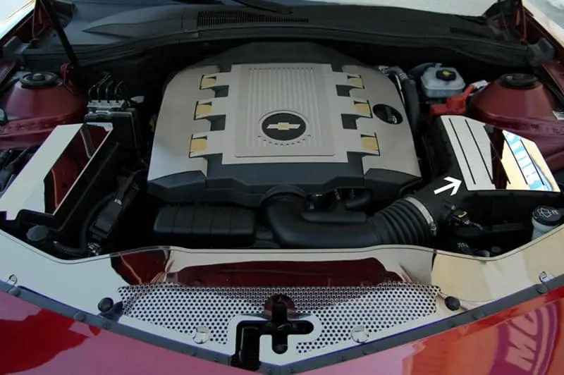 2010-2015 5Th Gen Camaro Oem Air Box Filter Stock Cover - Polished Stainless Steel 2
