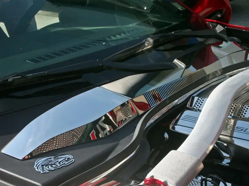 2010-2015 5Th Generation Camaro Wiper Cowl Cover - Polished Stainless Steel 1