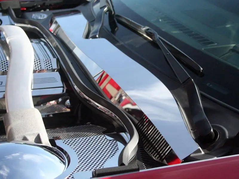 2010-2015 5Th Generation Camaro Wiper Cowl Cover - Polished Stainless Steel 2
