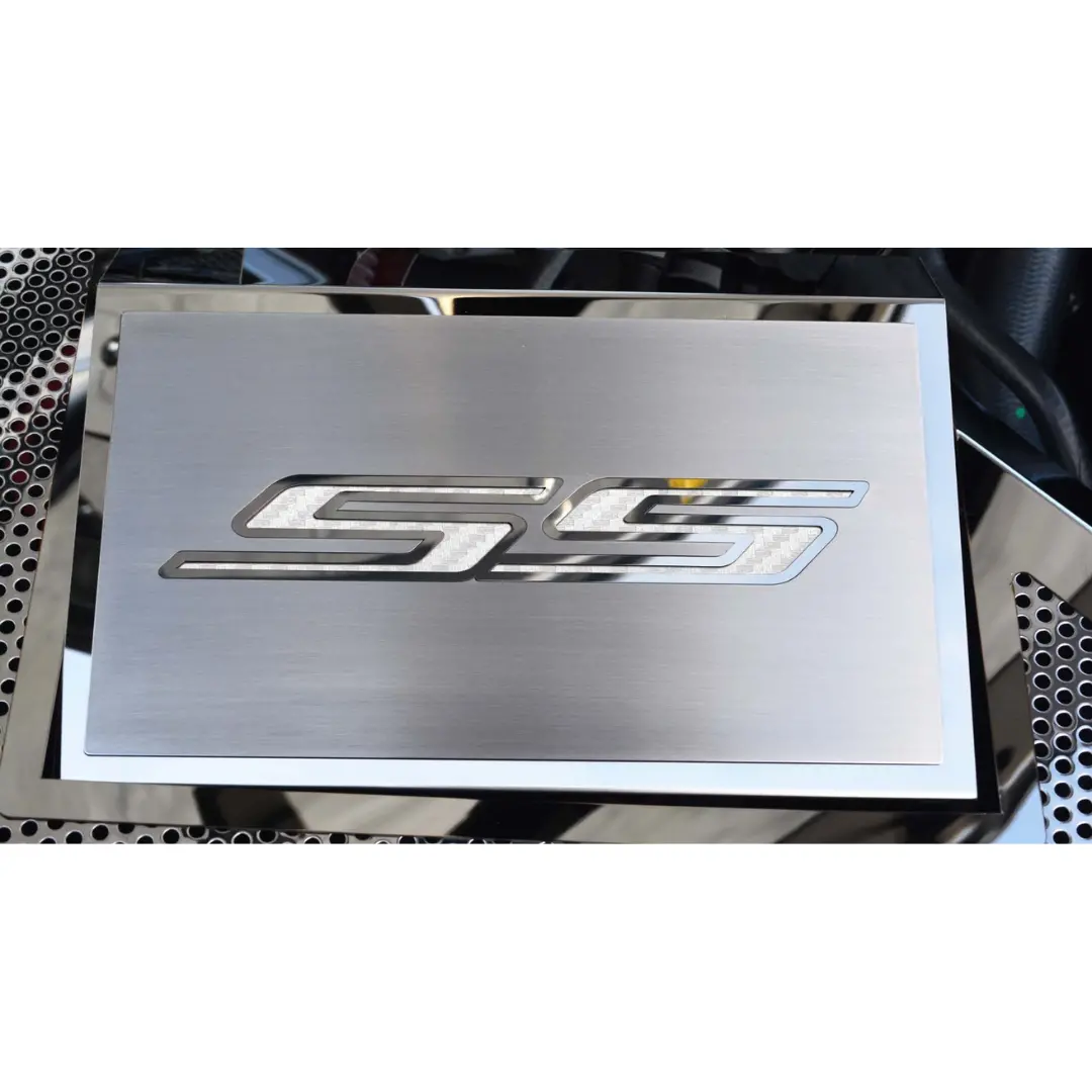 2016-2021 Camaro Ss - Fuse Box Cover Polished W/Brushed Ss Top Plate | Stainless Steel, Choose Inlay Color 12