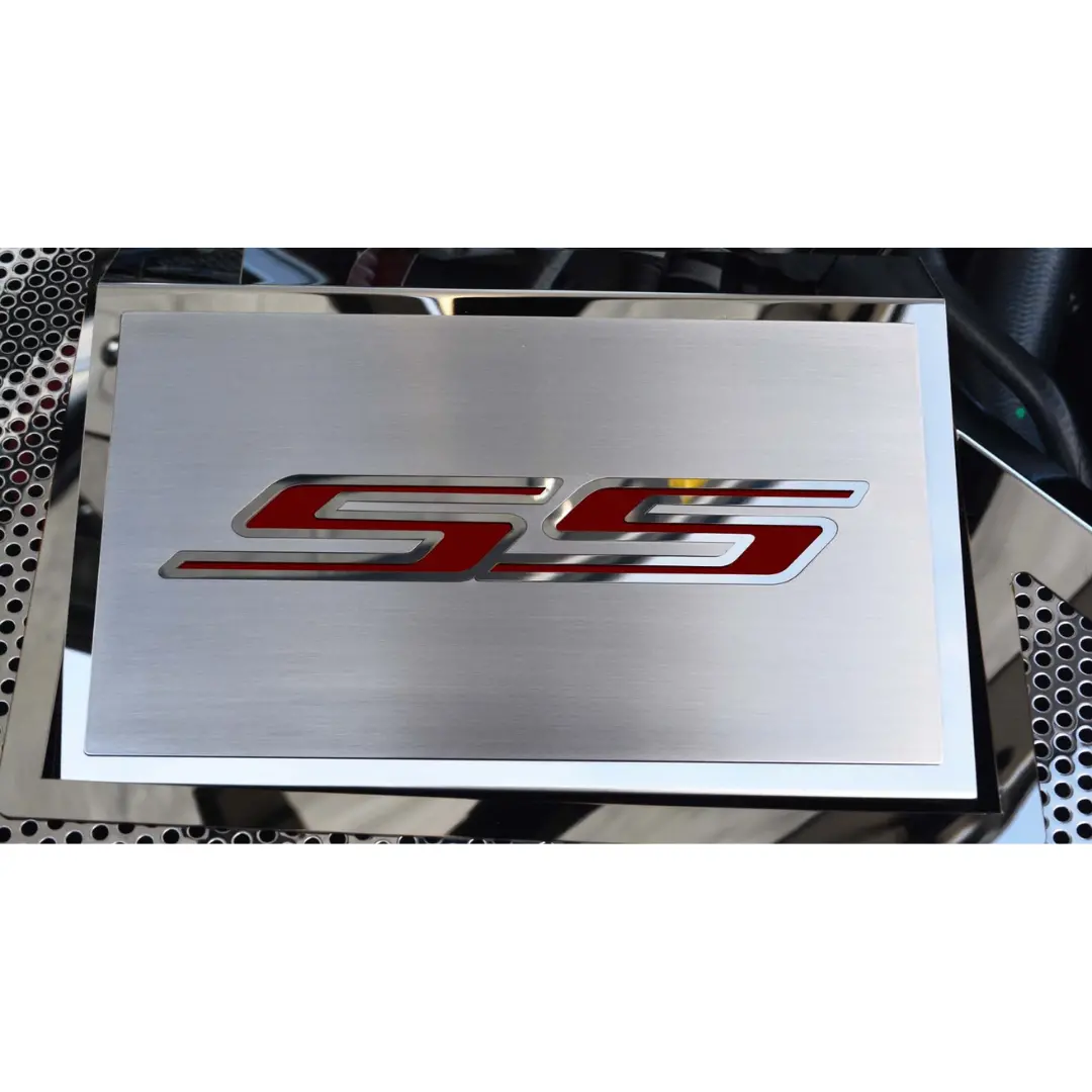 2016-2021 Camaro Ss - Fuse Box Cover Polished W/Brushed Ss Top Plate | Stainless Steel, Choose Inlay Color 17