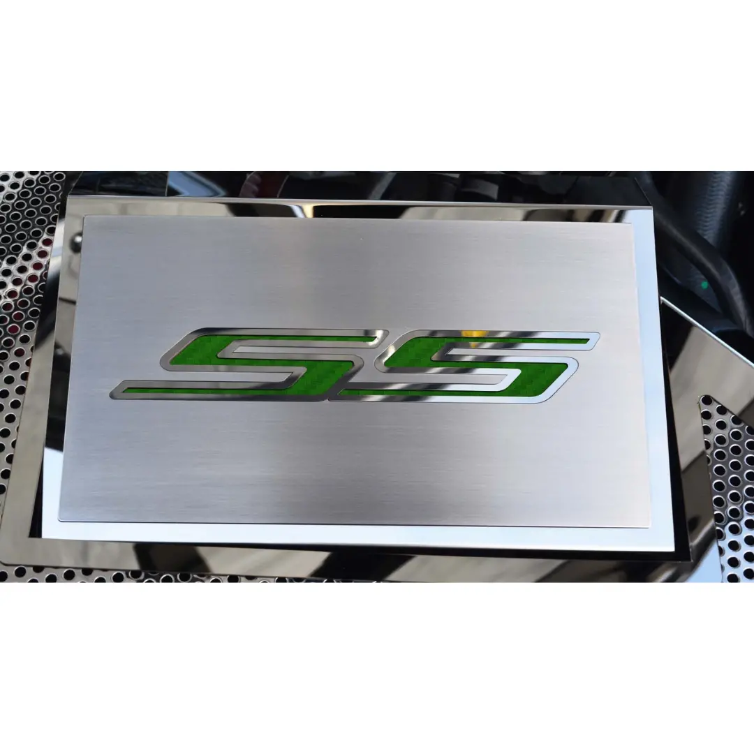 2016-2021 Camaro Ss - Fuse Box Cover Polished W/Brushed Ss Top Plate | Stainless Steel, Choose Inlay Color 11