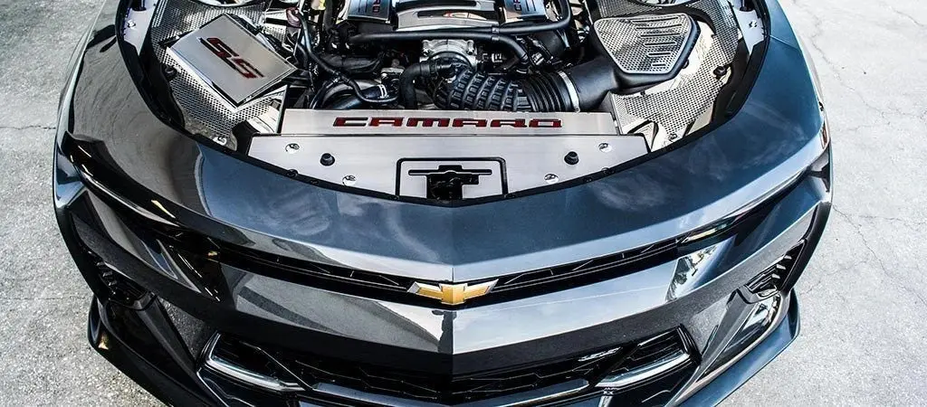 2016-2024 Gen 6 Camaro - Front Header Plate Camaro Style | Stainless Steel 1