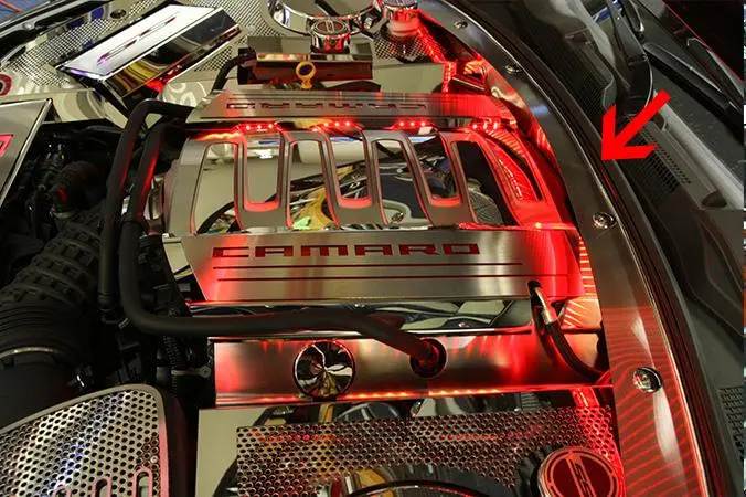 2016-2024 6Th Generation Camaro Wiper Cowl Trim - Optional Led Lighting 3