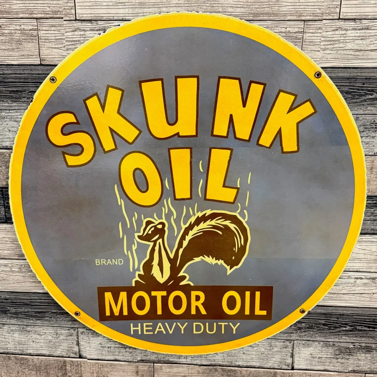 Skunk Motor Oil Large Porcelain Dealership Advertising 1
