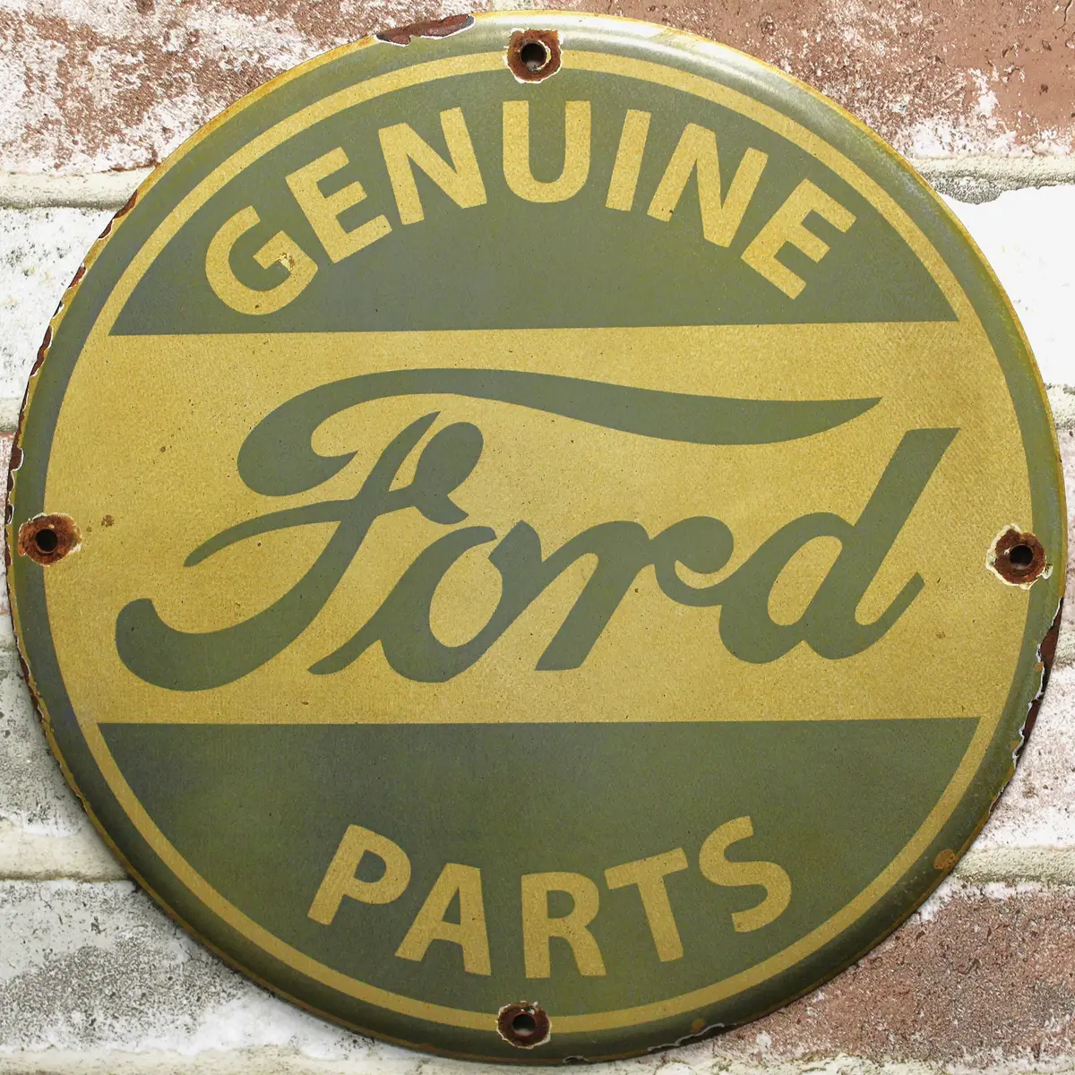 Genuine Ford Parts Light Blue Porcelain Enamel Sign (12In) 1