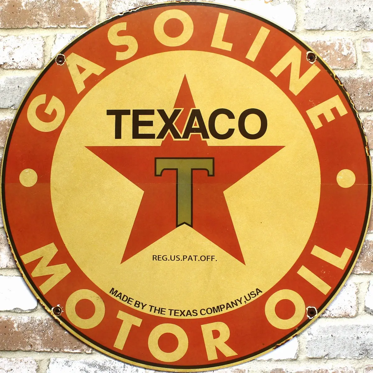 2Ft Texaco Gasoline Motor Oil Porcelain Enamel Sign (24-Inch) 1