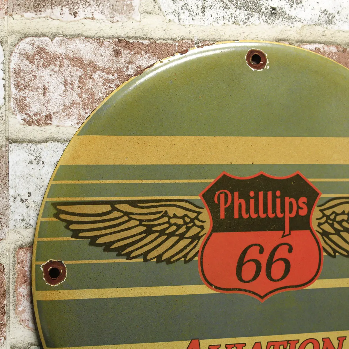 Phillips 66 Aviation Porcelain Enamel Sign (12In) 2