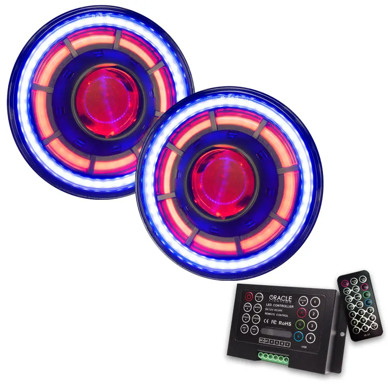 Oracle Lighting 0718 Jeep Wrangler Jk Oculus 7In Colorshift Bi-Led Projector Headlights 1
