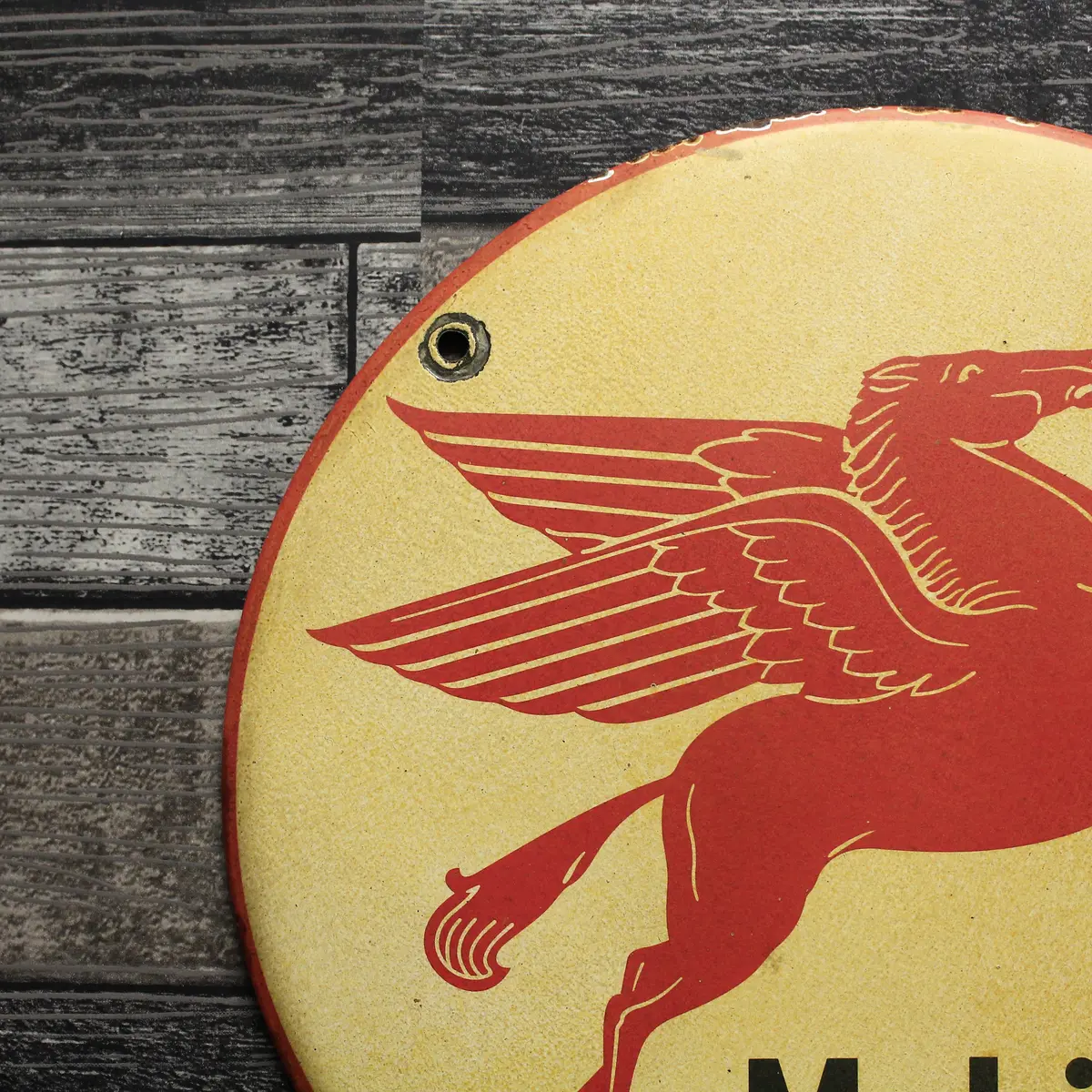 Mobilgas Red Pegasus Porcelain Enamel Sign (12In) 2