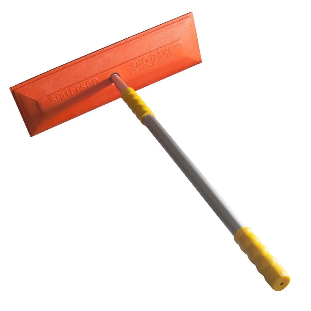 Shuttsco 18" Commercial Duty Sno-Rake With Telescoping Aluminum Handle 26"-47" - Non-Abrasive Foam Head Snow Removal Tool - Adjustable Snow Rake For Car Dealerships & Vehicle Owners - Made In Usa 1