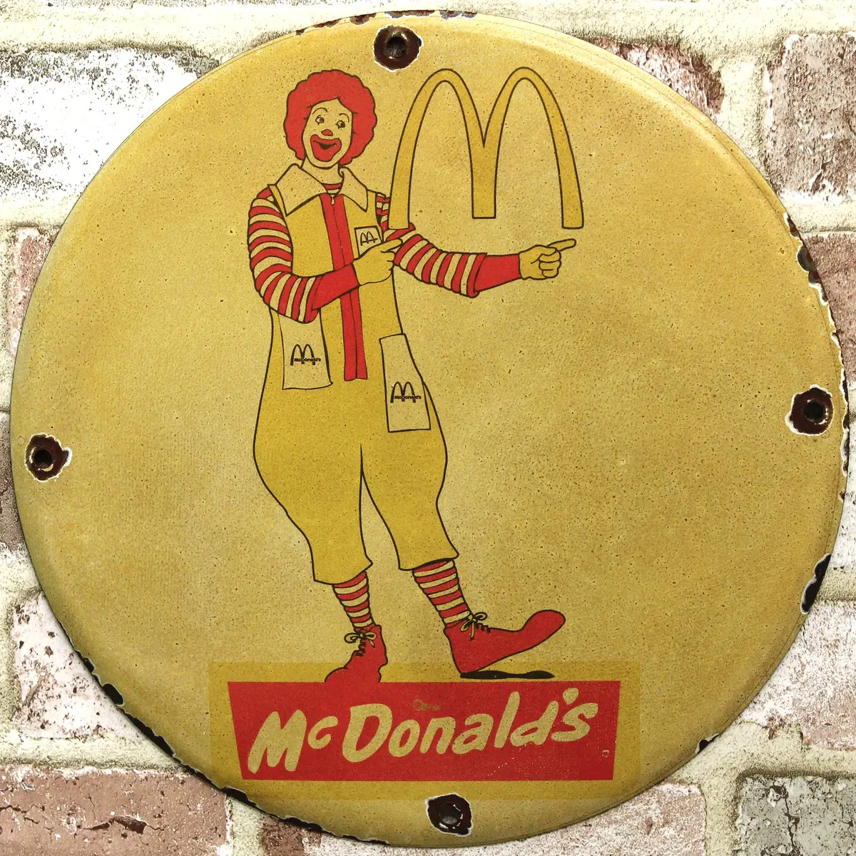 Ronald Mcdonald Americana Porcelain Enamel Sign (12In) 1