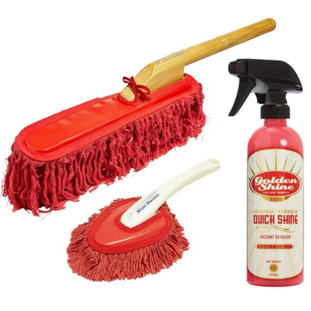 Classic Car Duster Combo With Golden Shine Quick Shine Detail Spray 1