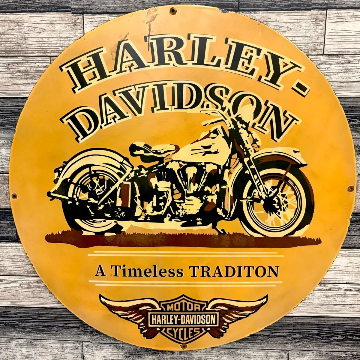Vintage Harley Davidson Motorcycles Large Porcelain Enamel Sign 1