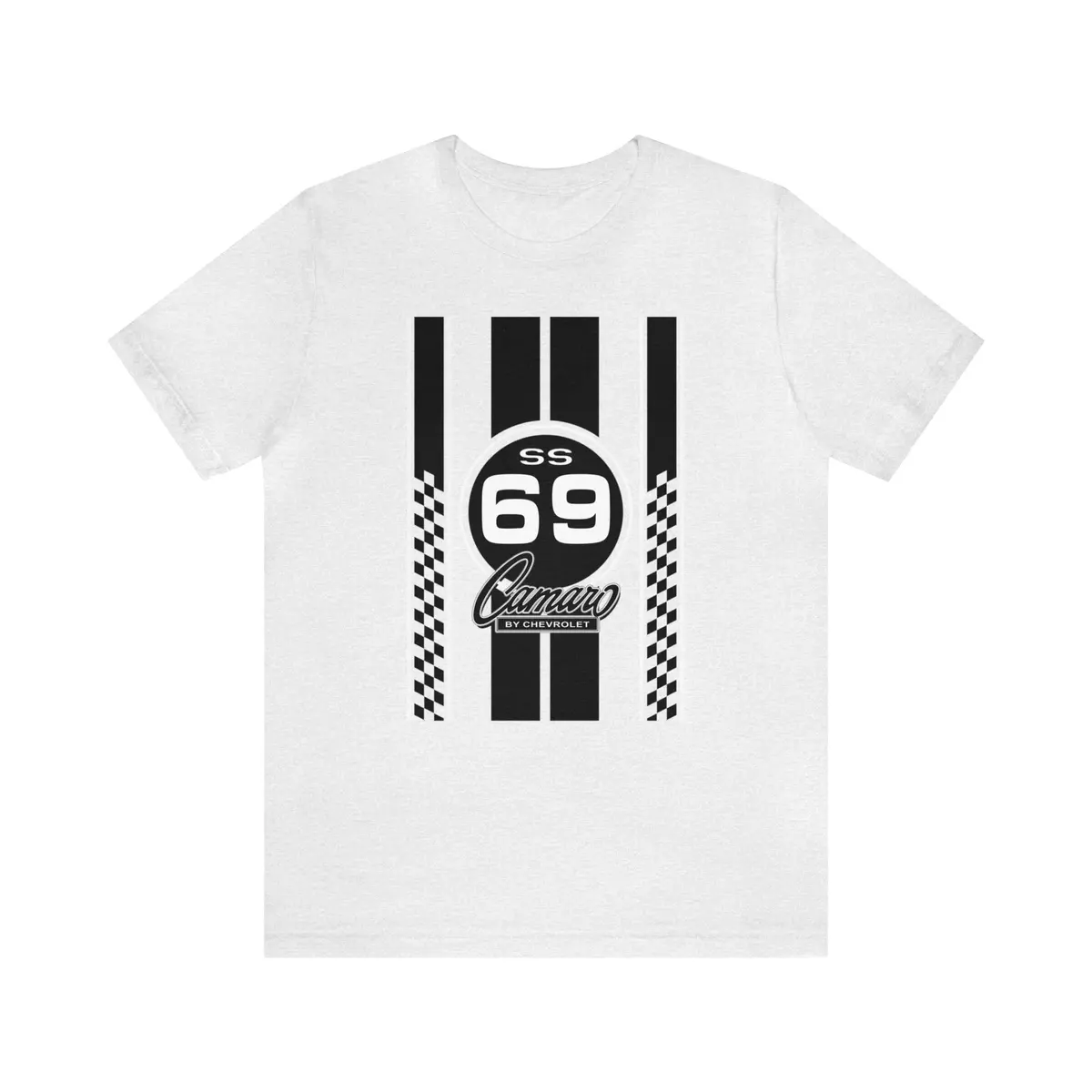 1969 Camaro Ss Checkered Stripes Jersey Short Sleeve Tee 5