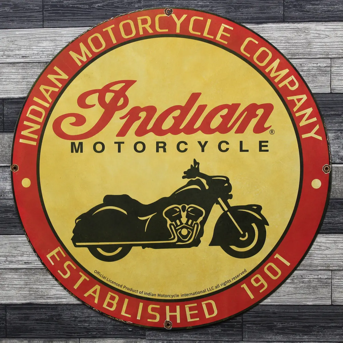 Indian Motorcycle Company Large 30-Inch Porcelain Metal Enamel Advertising Sign 1