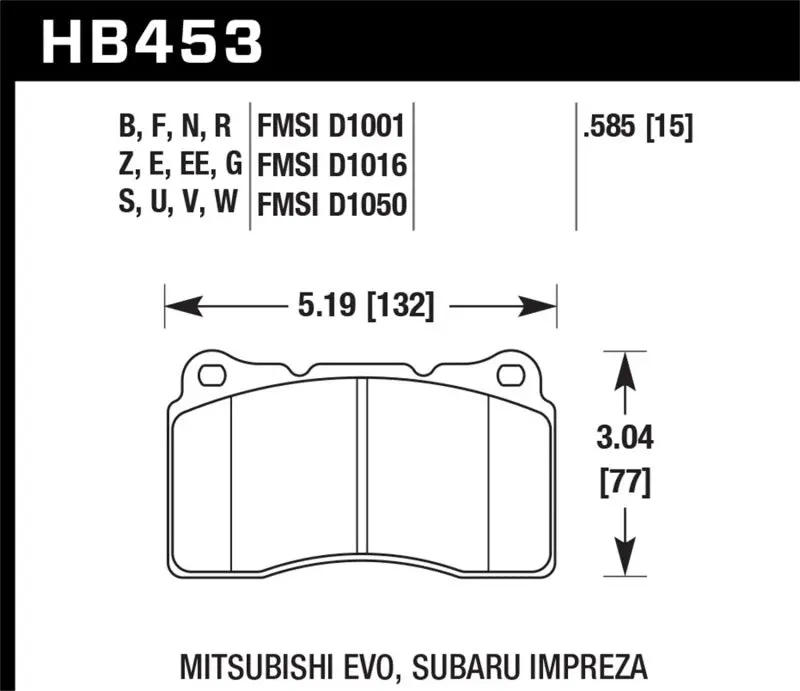 Hawk Performance 2010-2018 Chevrolet Camaro 5Th-6Th Gen Hawk Evo Sti Genesis Coupe (Track Only) Ss Dtc-60 Race Front Bra 1
