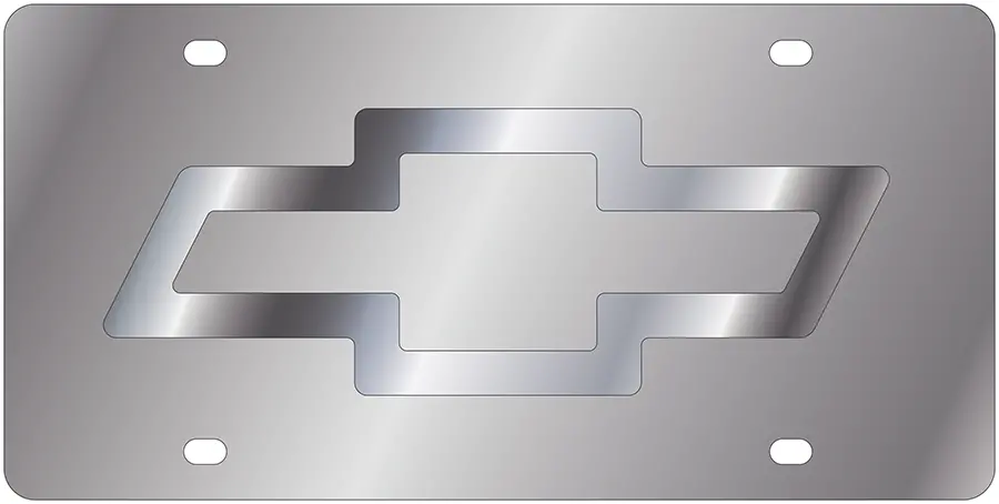 Chevrolet Bowtie Stainless Steel License Plate 1