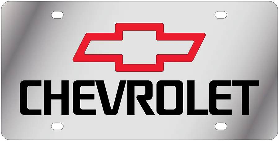 Chevrolet Bowtie Stainless Steel License Plate 1