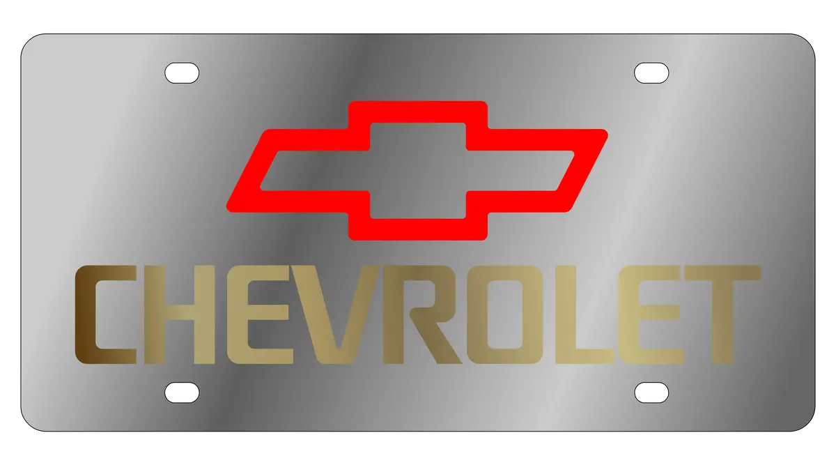 Chevrolet Bowtie Stainless Steel License Plate 1