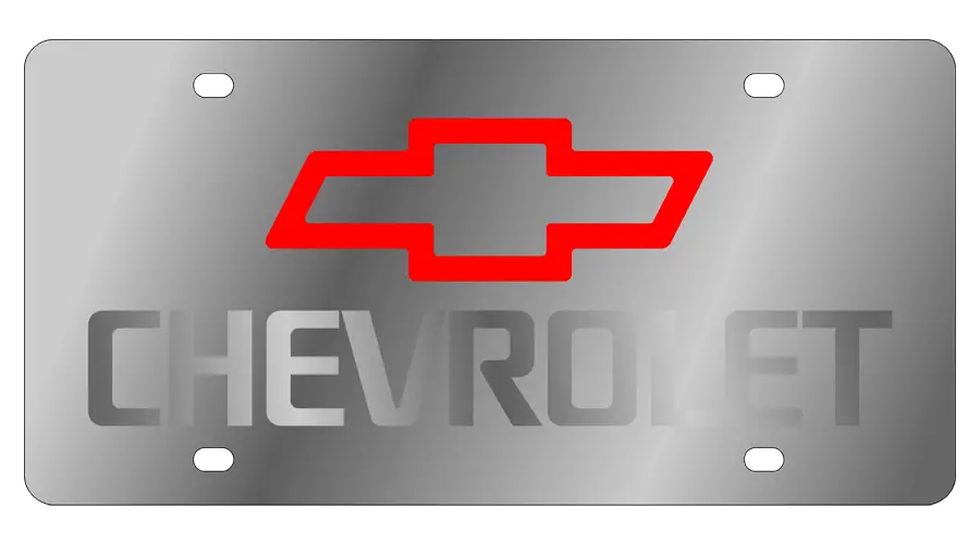 Chevrolet Bowtie Stainless Steel License Plate 1