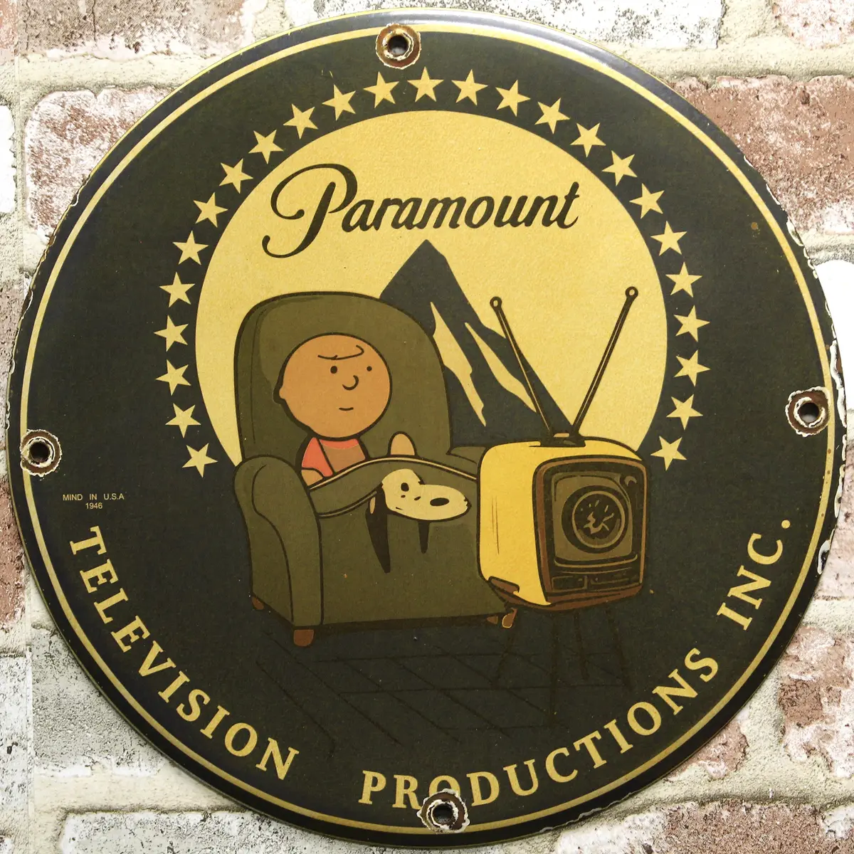 Paramount Television Productions Porcelain Enamel Sign (12In) 1