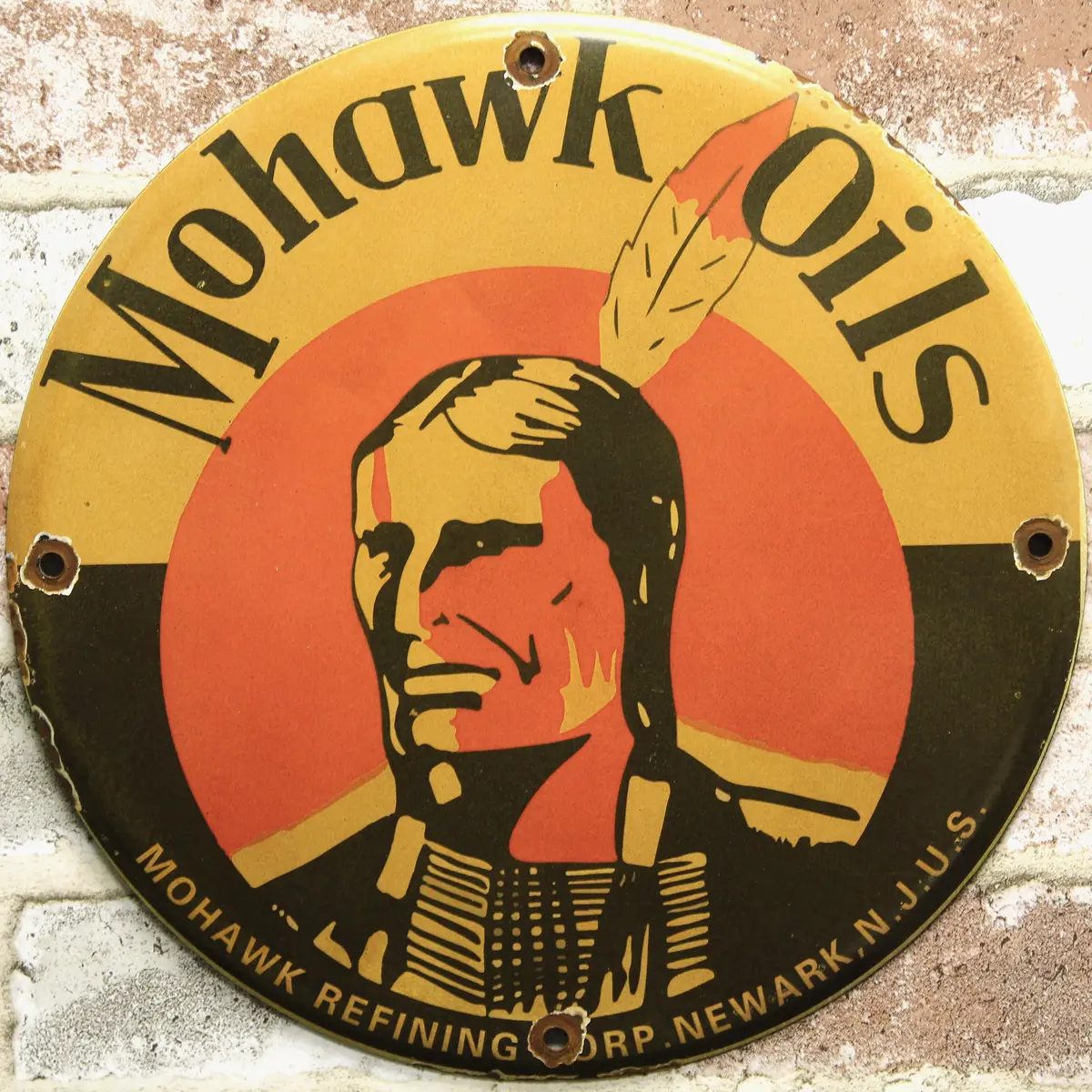 Mohawk Oils Porcelain Enamel Sign (12In) 1