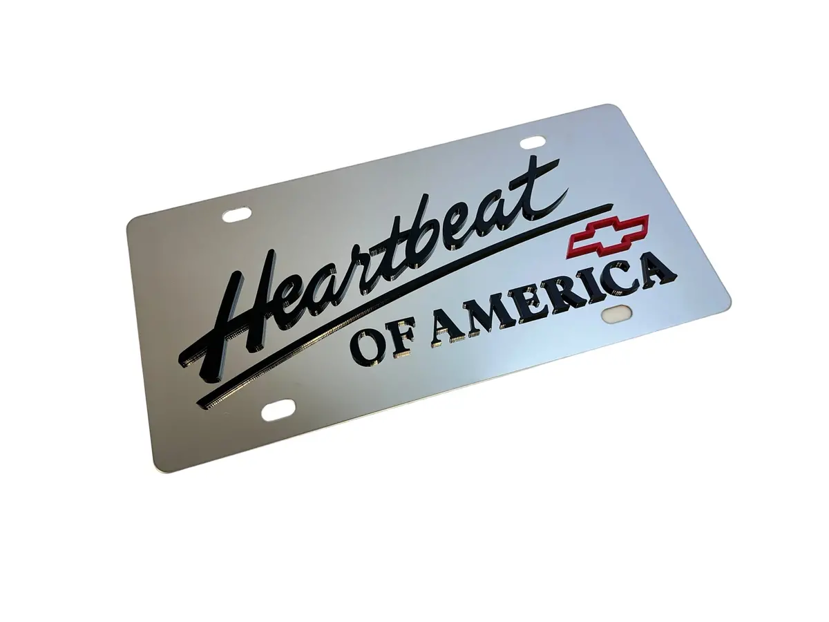 Chevrolet Heartbeat Of America Stainless Steel License Plate 1