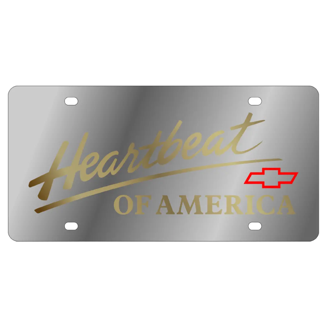Chevrolet Heartbeat Of America Stainless Steel License Plate 1