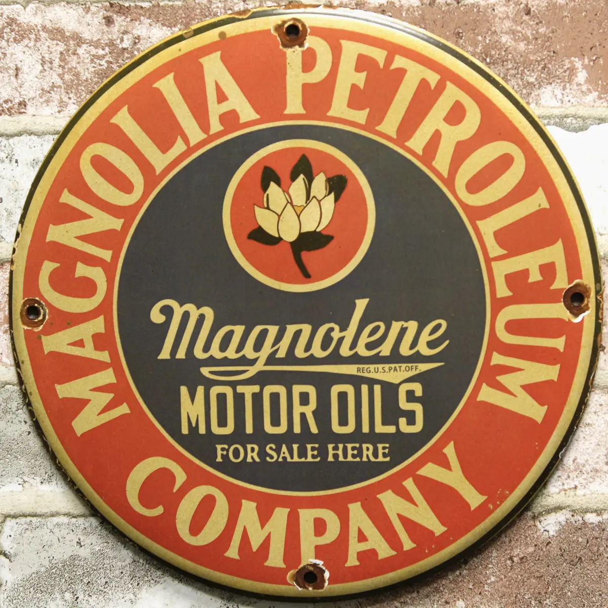 Magnolia Petroleum Company Porcelain Enamel Sign (12In) 1