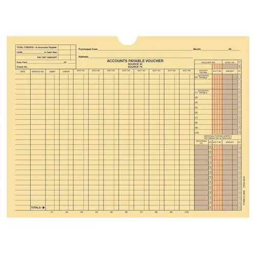 Automated Accounting Style Voucher Jackets – Buff Large 12" × 9" Heavy-Duty Kraft Paper Envelopes With Red & Blue Printed Screens – Bulk Pack Of 500 Invoice & Receipt Organizers For Accounts Payable Filing 1