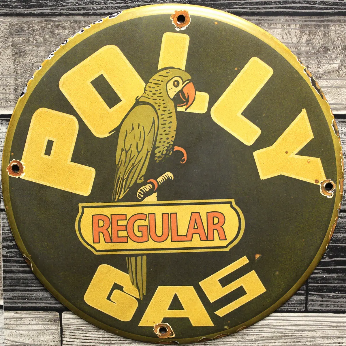 Polly Regular Gas Porcelain Enamel Sign (12In) 1