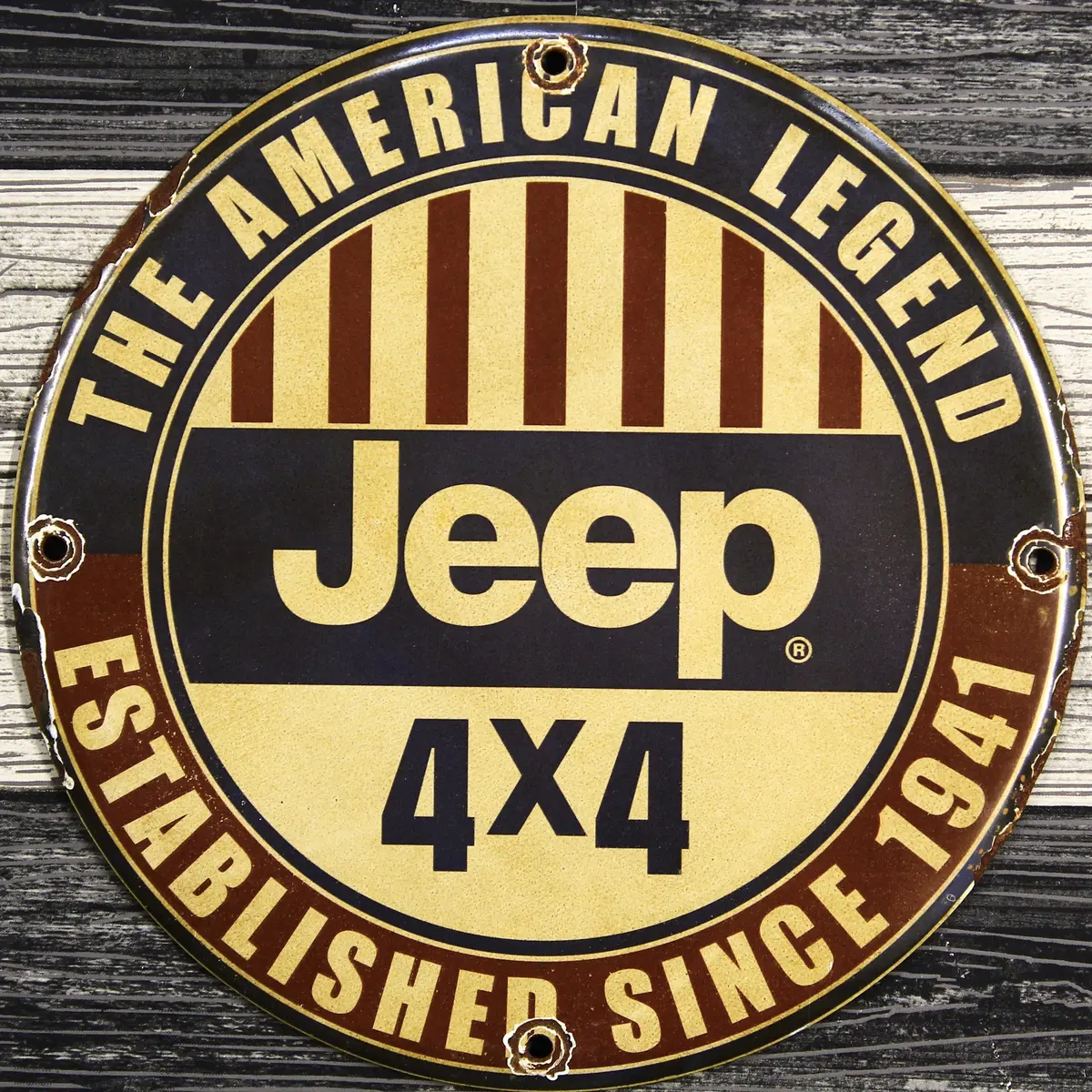 Jeep 4X4 American Legend Since 1941 Porcelain Enamel Sign (12In) 1