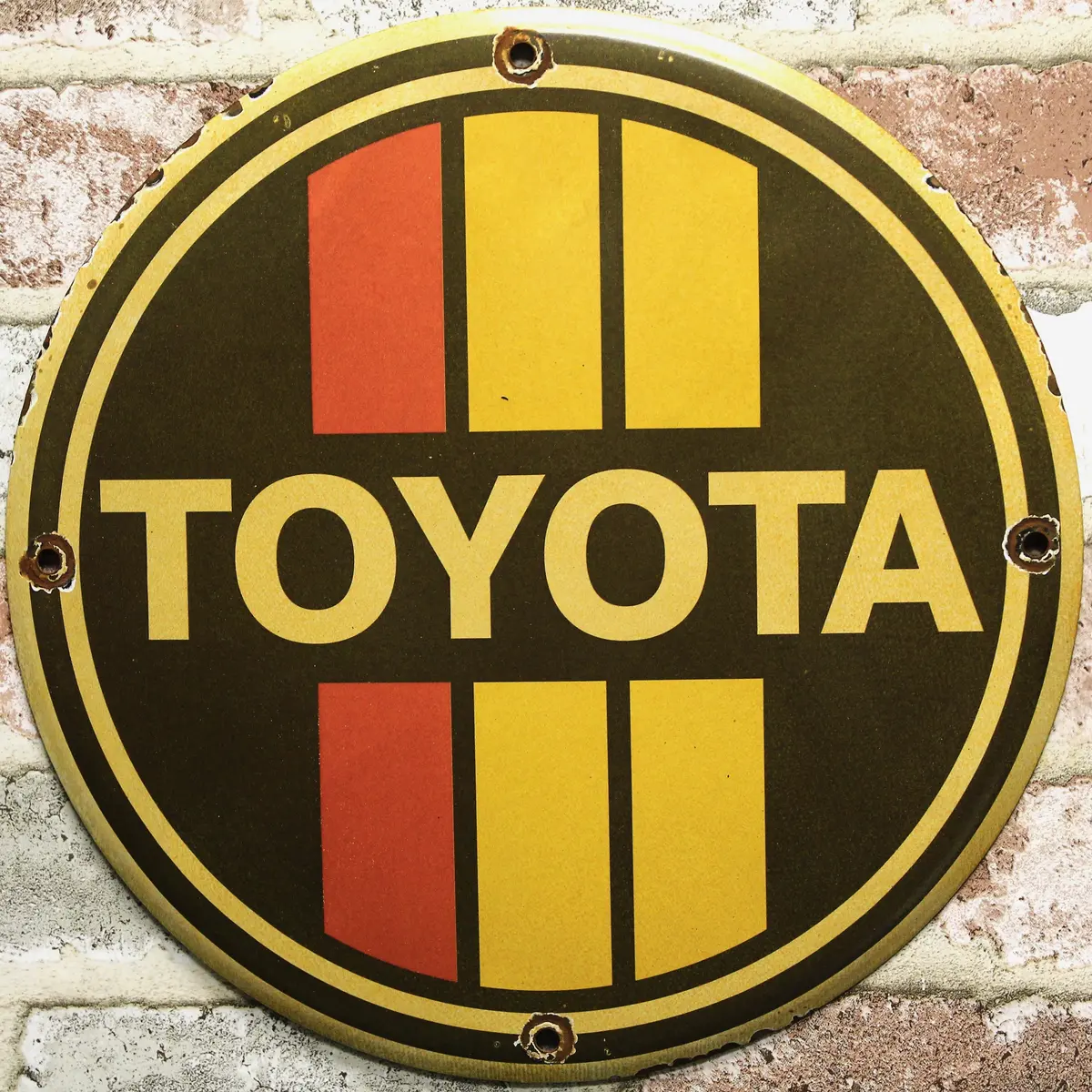 Toyota Racing Stripes Porcelain Enamel Sign (12In) 1