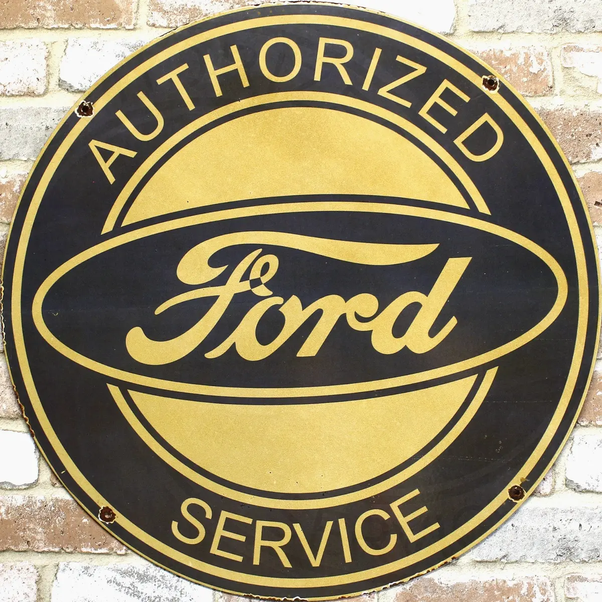 2Ft Ford Authorized Service Design Porcelain Enamel Sign (24-Inch) 1